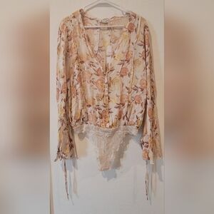 Free People Floral Lace Bodysuit